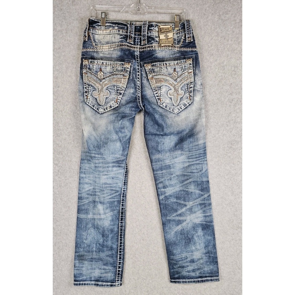 Rock Revival Mens "Sheen" Straight Tag 28x29 Actual 30x29 Thick Stitch